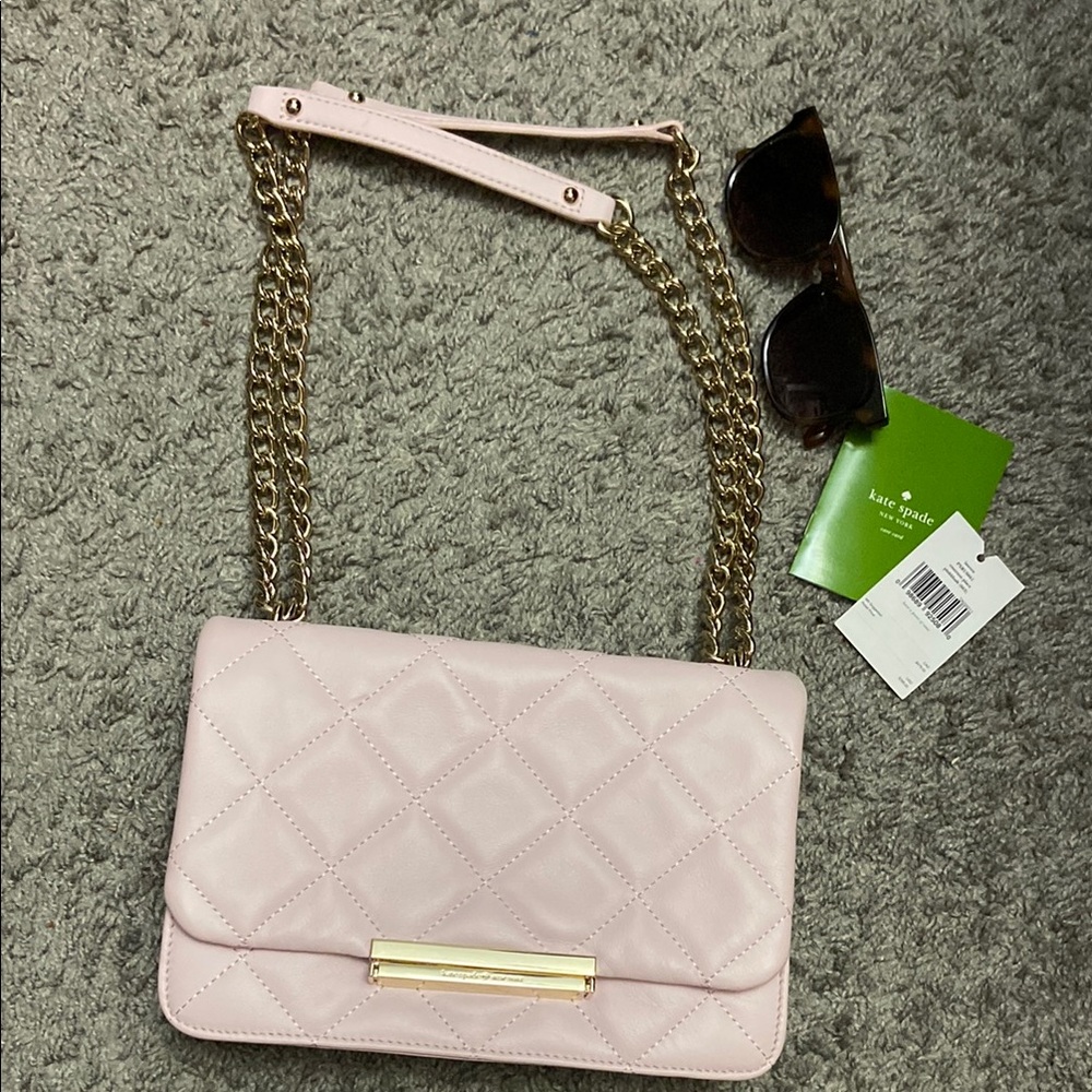 Kate Spade Pink Quilted Chain Shoulder Bag